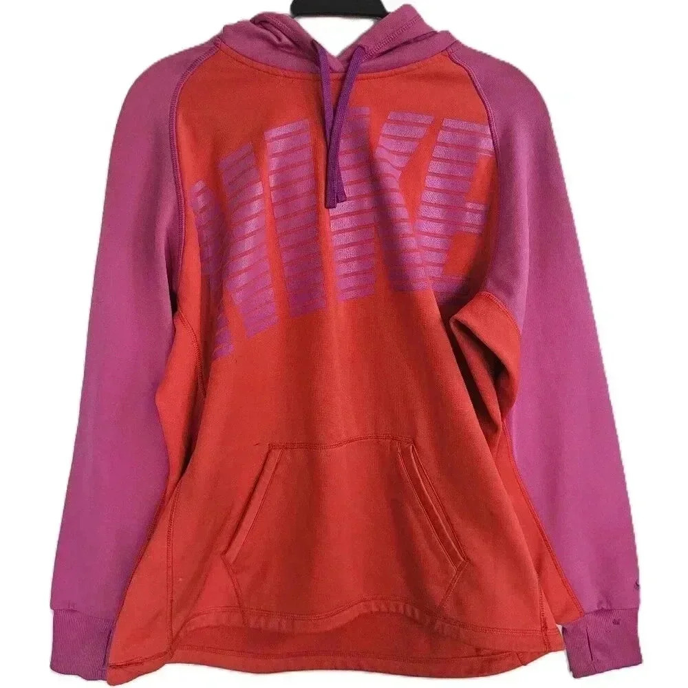 Nike Pink Orange Pullover Hoodie XL